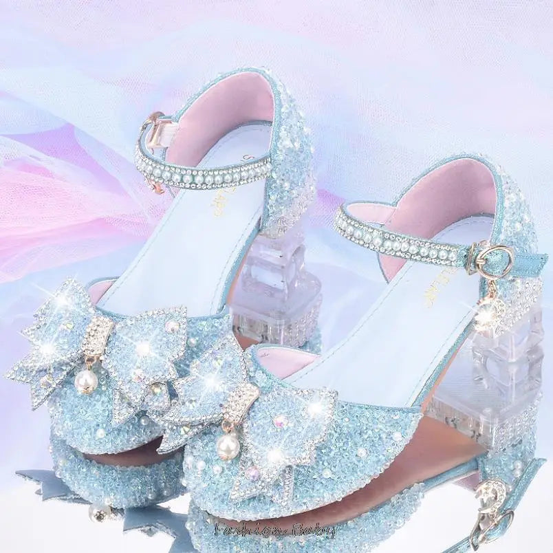 Sandales de cérémonie enfant à strass – CLEVI Paris