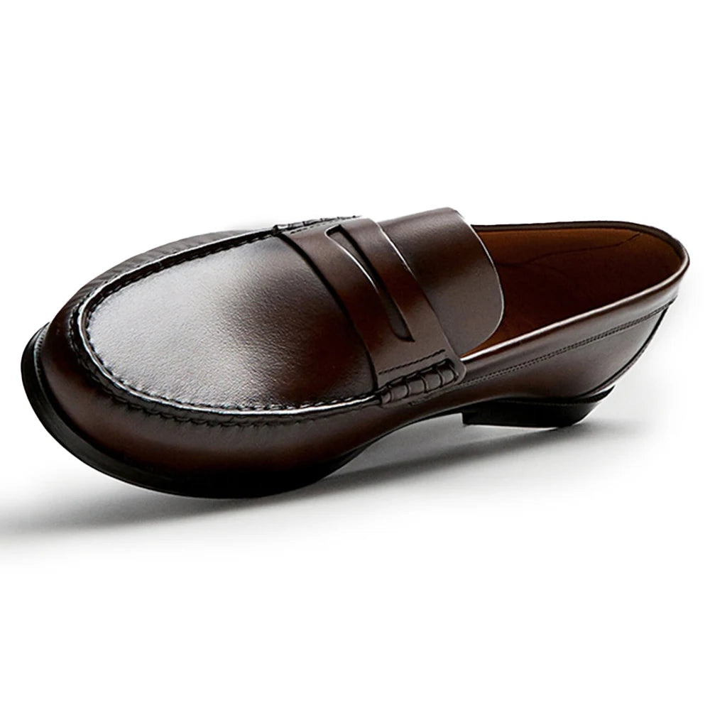 Loafers Mocassins Vintage Homme Cuir de Veau Première Couche Respirant Slip-On | Conduite EU 39-46