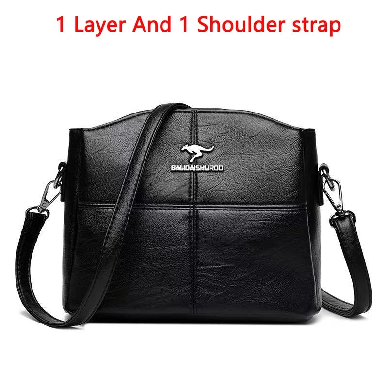 Sac Croisé Cuir Véritable Motif Alligator 3 Poches – CLEVI Paris