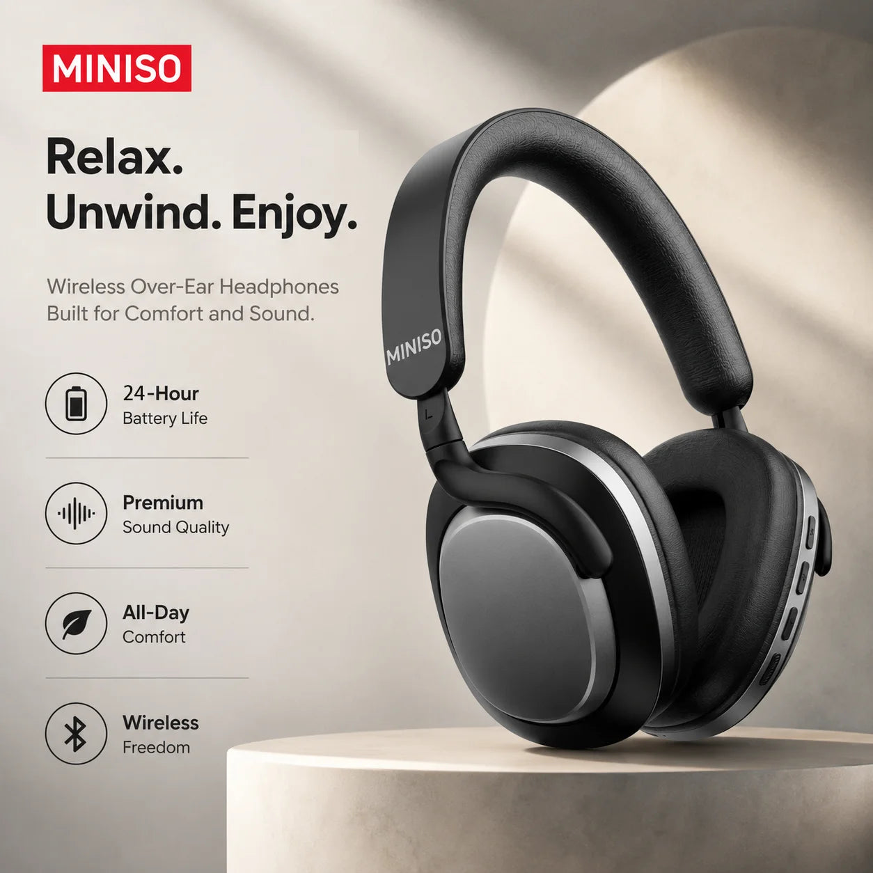 Casque Bluetooth MINISO MG210 ANC HiFi 24h Ultra-Léger – CLEVI Paris