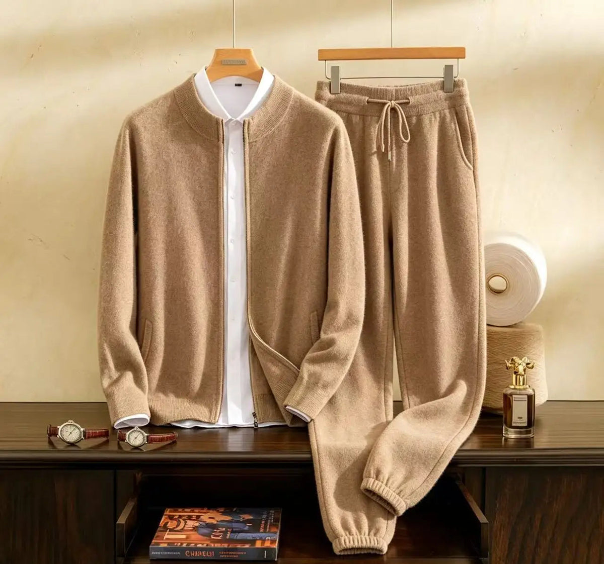 Ensemble homme en cachemire zippé 2 pièces – CLEVI Paris