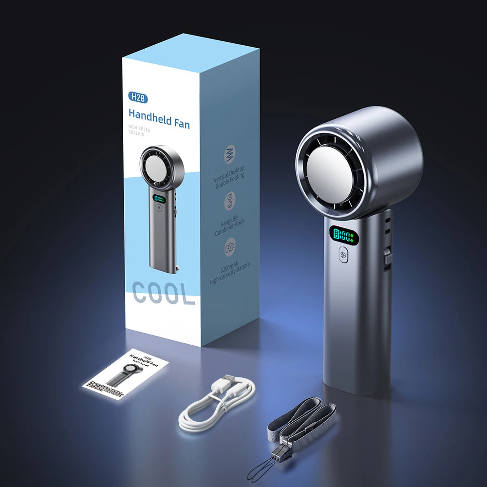 Ventilateur portable 5200 mAh, 100 vitesses USB – CLEVI Paris
