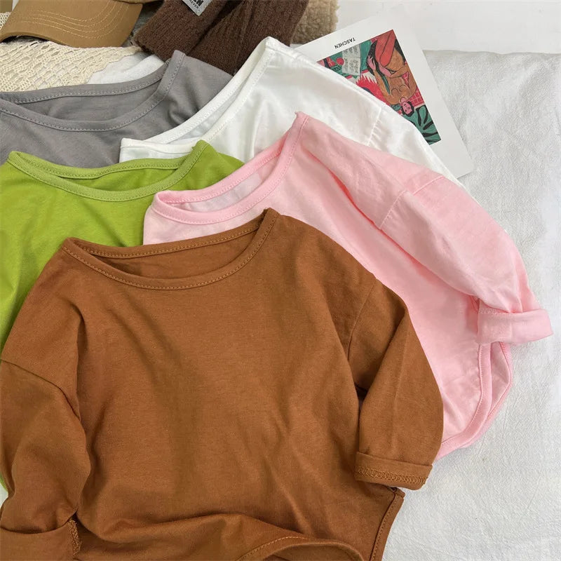 T-shirt enfant coton à manches longues – CLEVI Paris