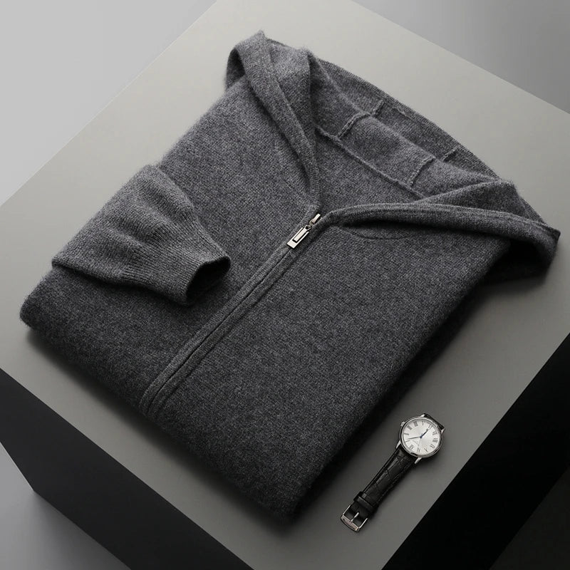 Ensemble Jogging Homme 100% Laine Mérinos MVLYFLRT – Cardigan Zippé Capuche + Pantalon – 8 Coloris, S à XXL – CLEVI Paris