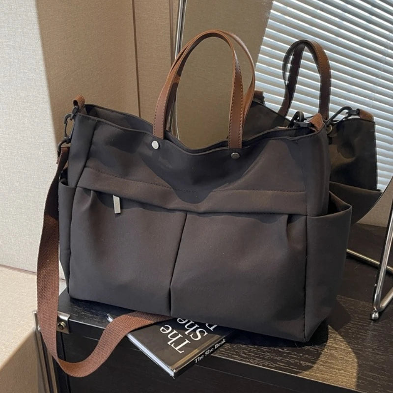 Sac Cabas Femme Nylon Grande Capacité Multi-Poches Léger Casual – CLEVI Paris