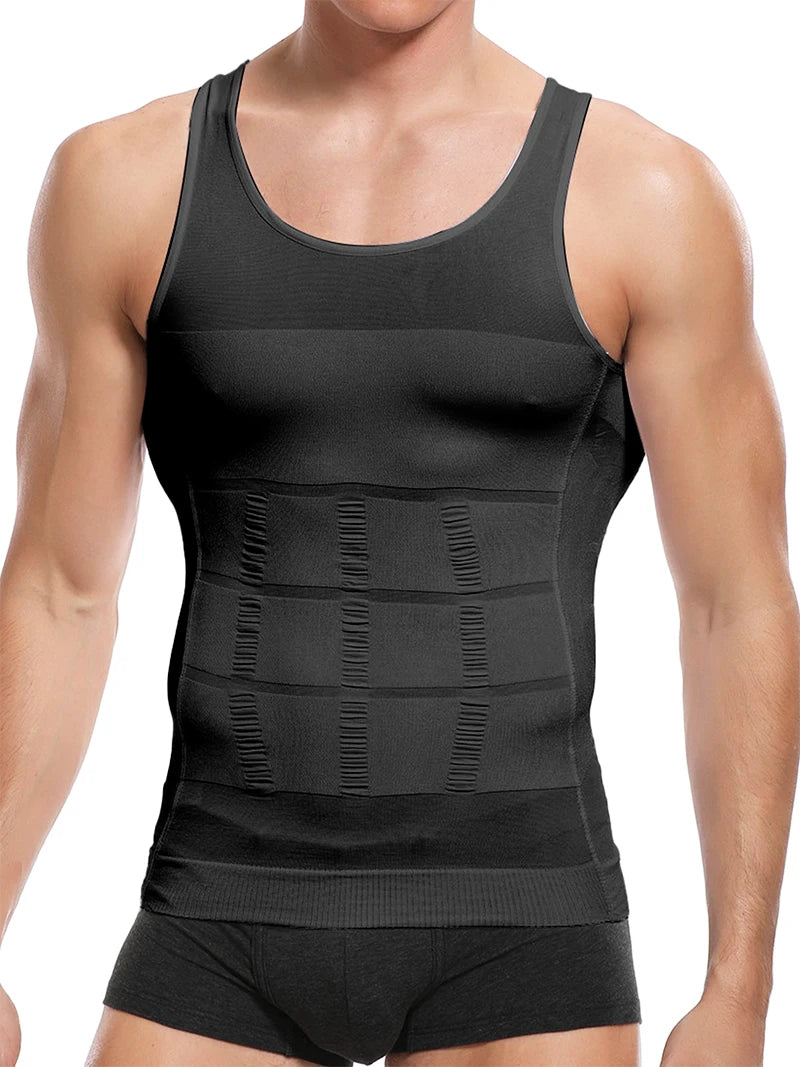 Gaine Amincissante Homme Débardeur Compression Ventre Plat Soutien Dorsal – CLEVI Paris