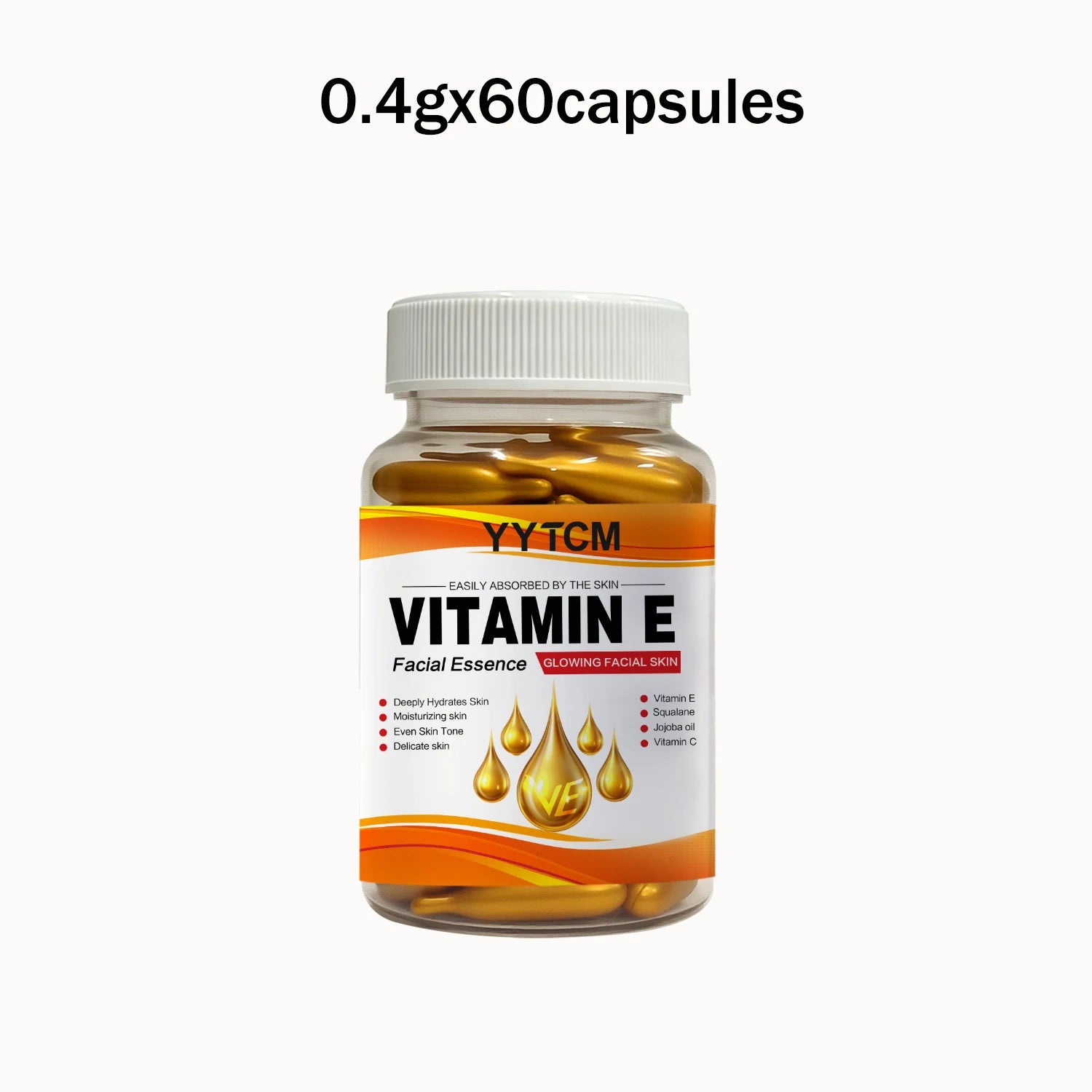 Capsules Essence Vitamine E & Squalane – Hydratation Profonde, Éclat & Lissage de la Peau