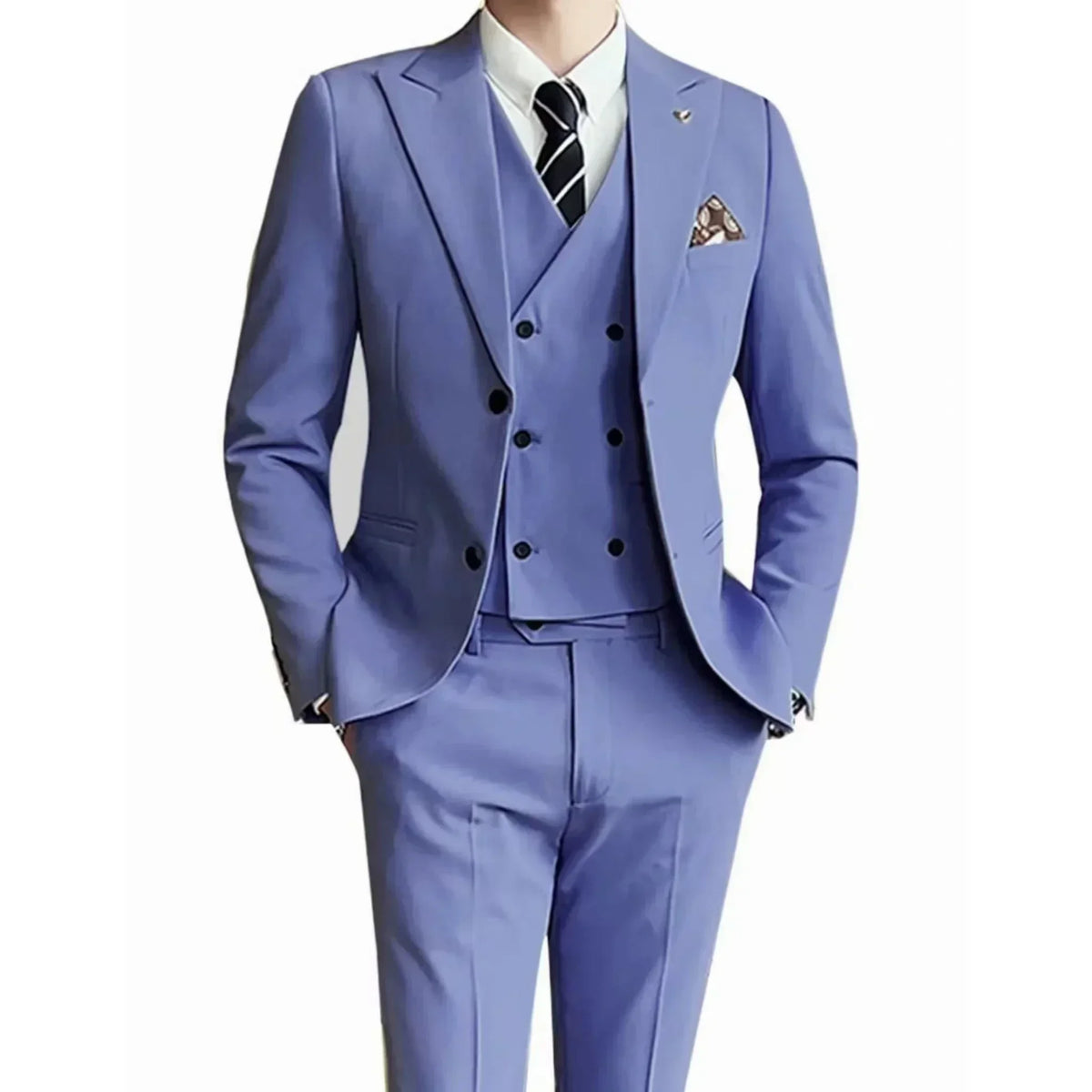 Costume homme 3 pièces uni, veste et gilet – CLEVI Paris