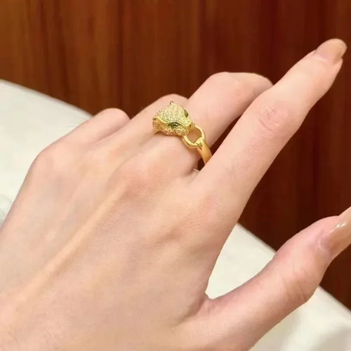 Bague Tête de Léopard Plaqué Or 18K Unisexe – CLEVI Paris