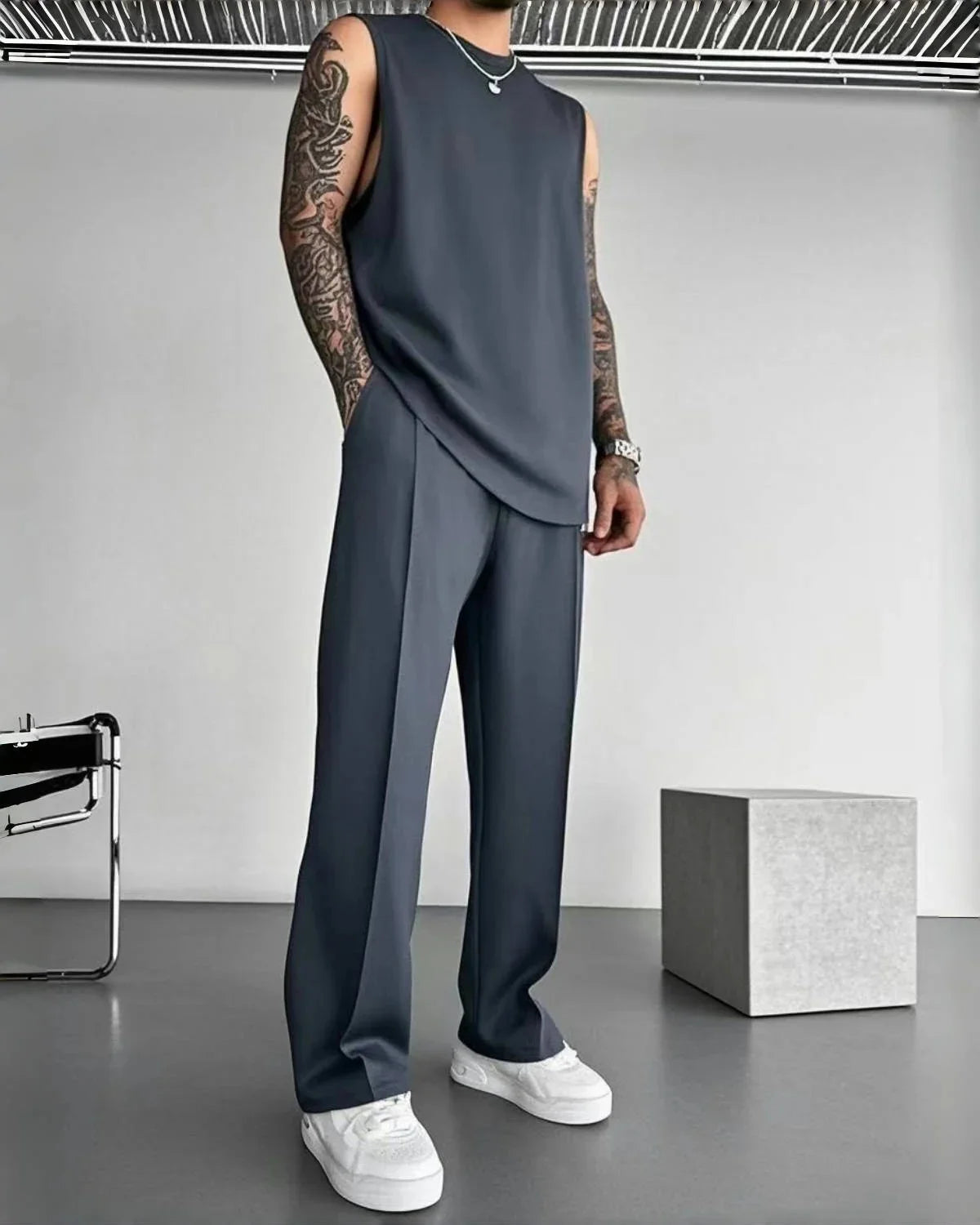 Ensemble 2 Pièces Homme Débardeur + Pantalon Sport Casual Été S-XXL – CLEVI Paris
