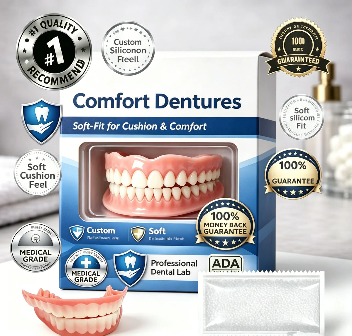 Dents artificielles en silicone haut et bas – CLEVI Paris