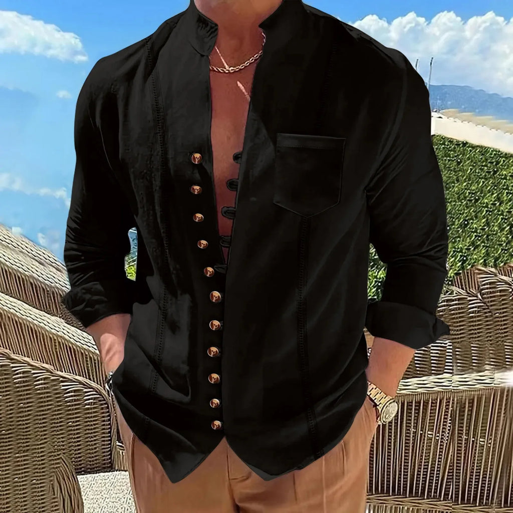 Chemise en lin homme manches longues – CLEVI Paris