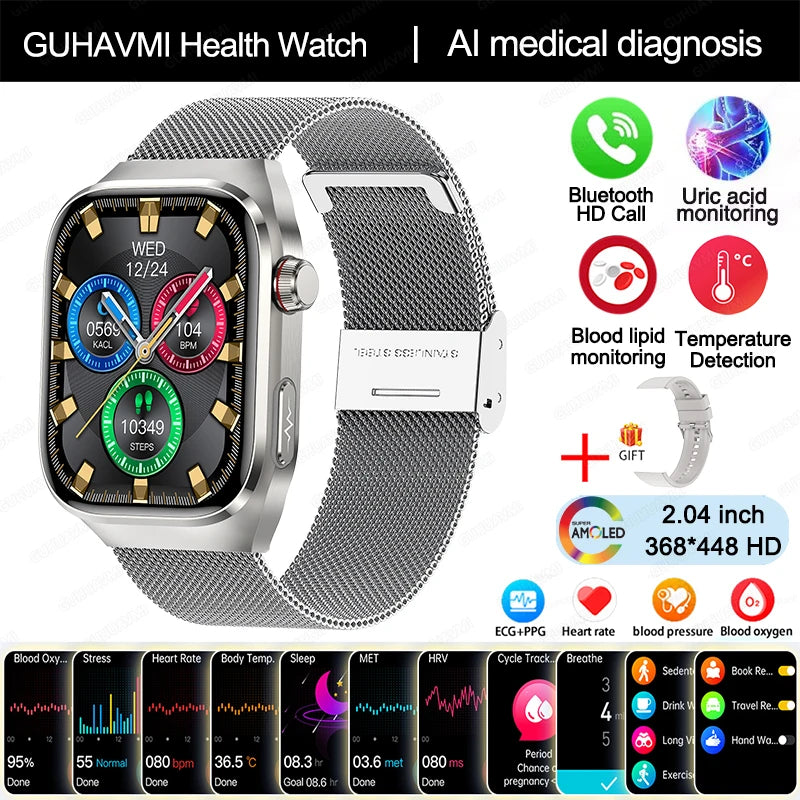Montre GUHUAVMI AMOLED 2,04″ Bluetooth – CLEVI Paris