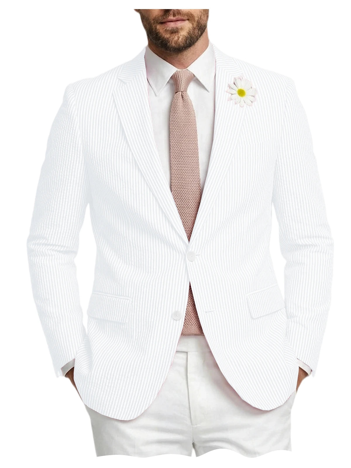 Blazer homme en tweed à chevrons, coupe droite – CLEVI Paris
