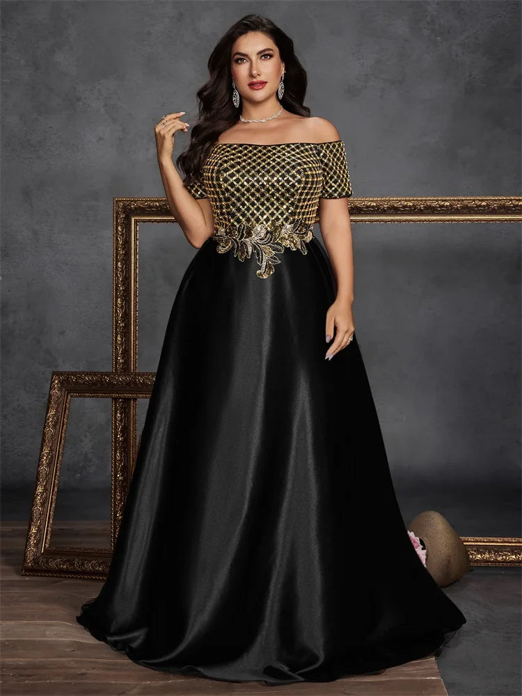 Robe de soirée noire à sequins – CLEVI Paris