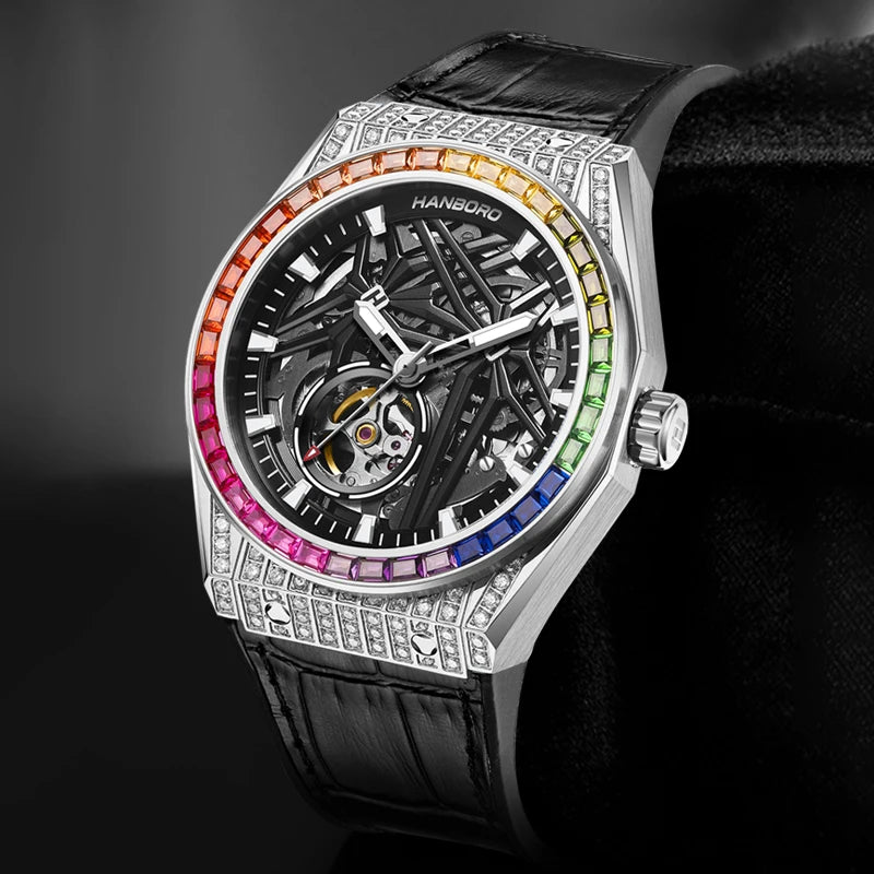 HANBORO 722 Montre Homme Automatique Miyota 82S0 Saphir 42mm Étanche 5ATM – CLEVI Paris