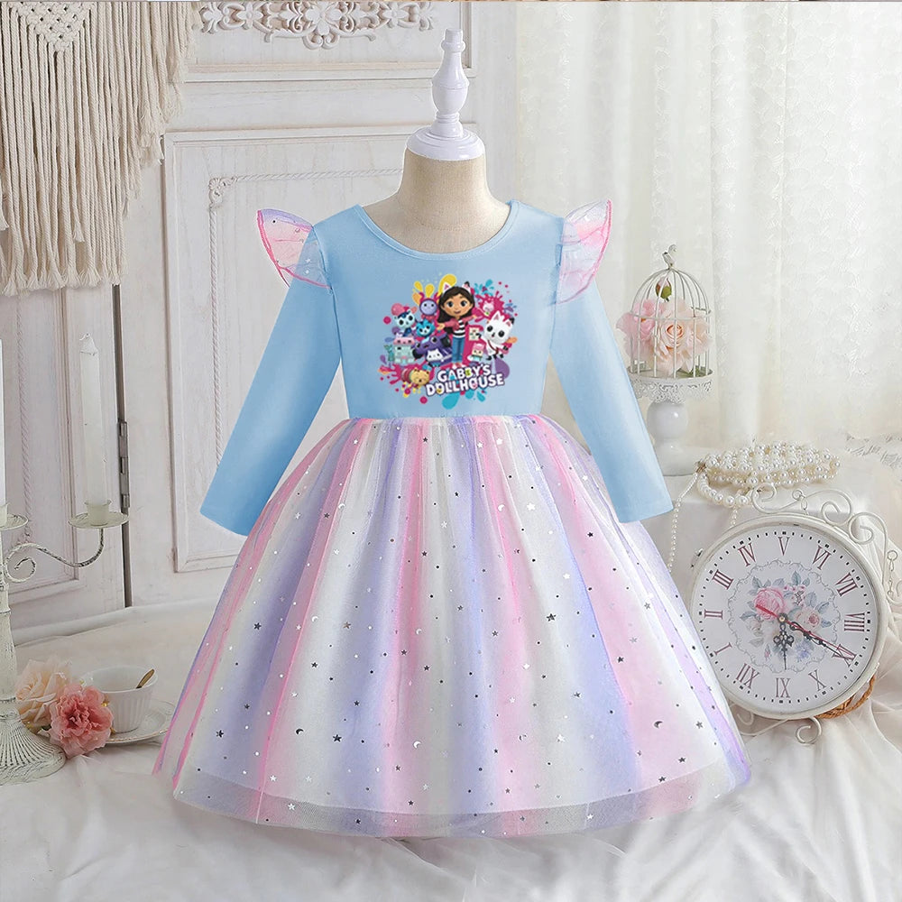 Robe fille évasée en coton et élasthanne – CLEVI Paris