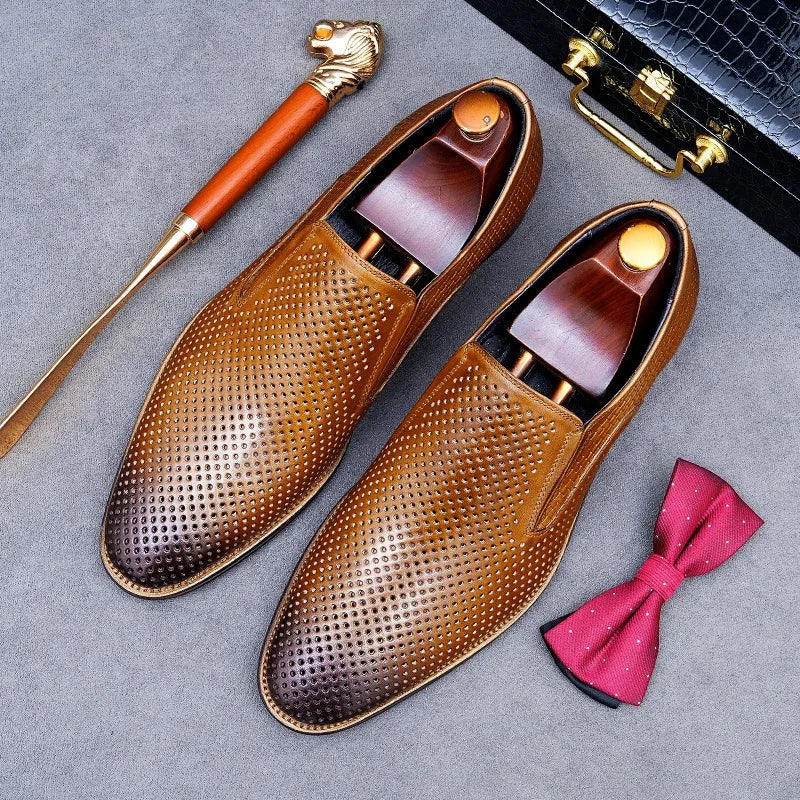 Richelieus Cuir Ajourés Homme Casual Business – CLEVI Paris