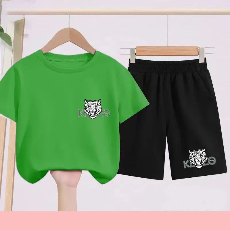Ensemble enfant imprimé à col rond – CLEVI Paris