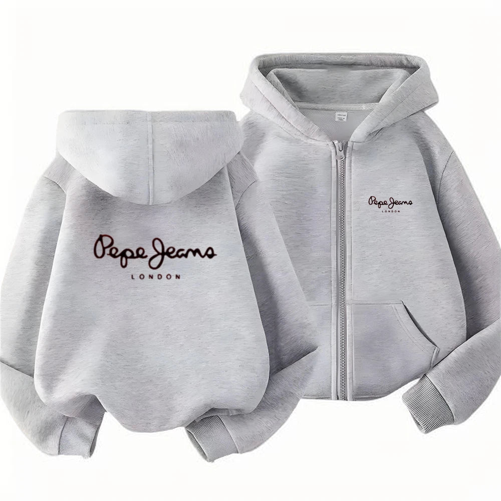 Sweat enfant zippé à capuche et lettres – CLEVI Paris