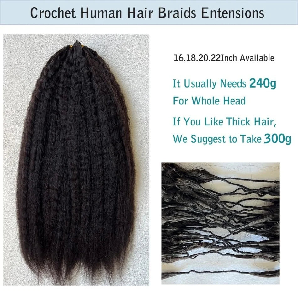 Extensions Cheveux Humains Crochet Kinky Straight 10-30 Pouces – CLEVI Paris