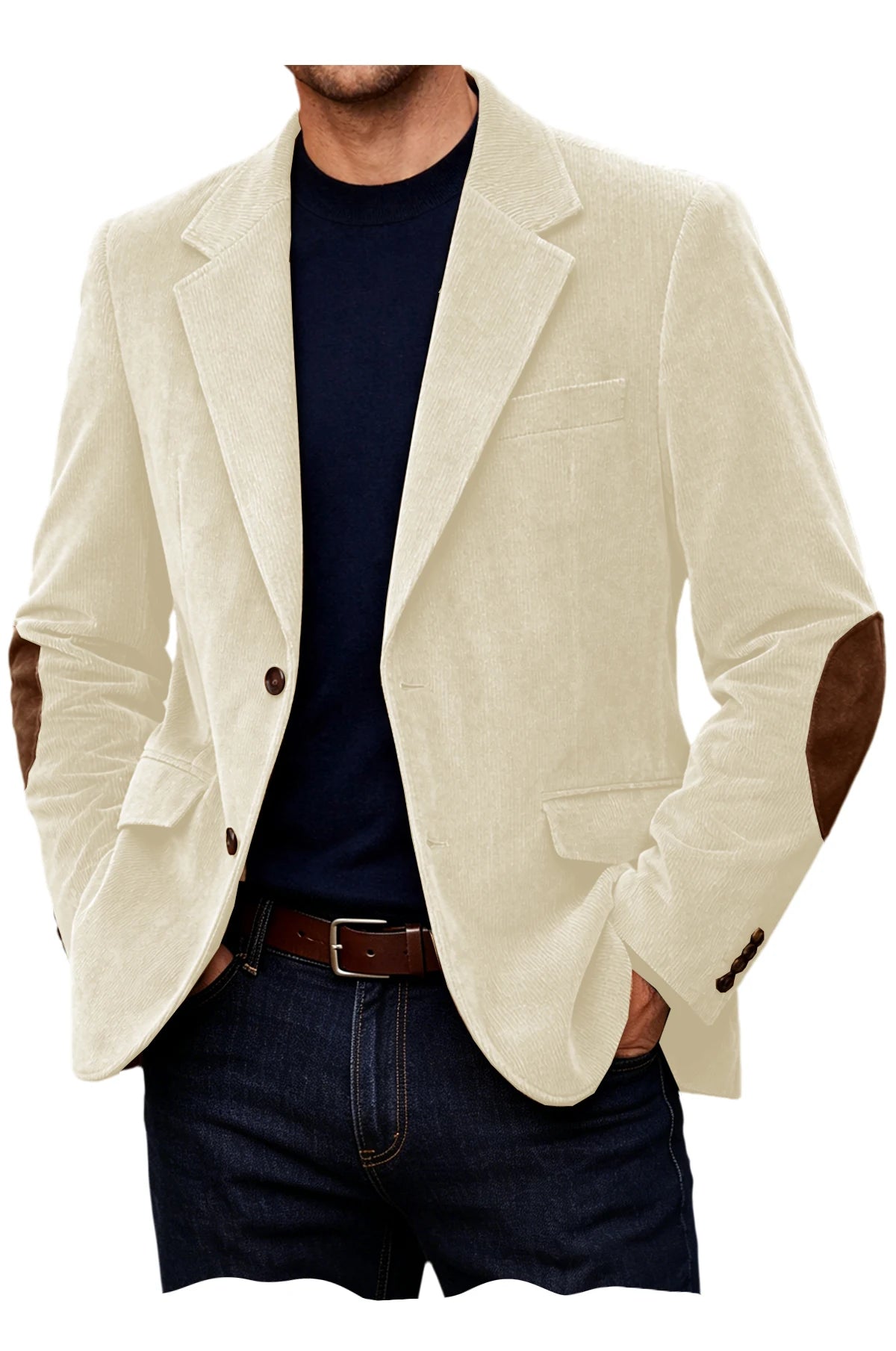 Blazer homme en velours côtelé à coudières – CLEVI Paris