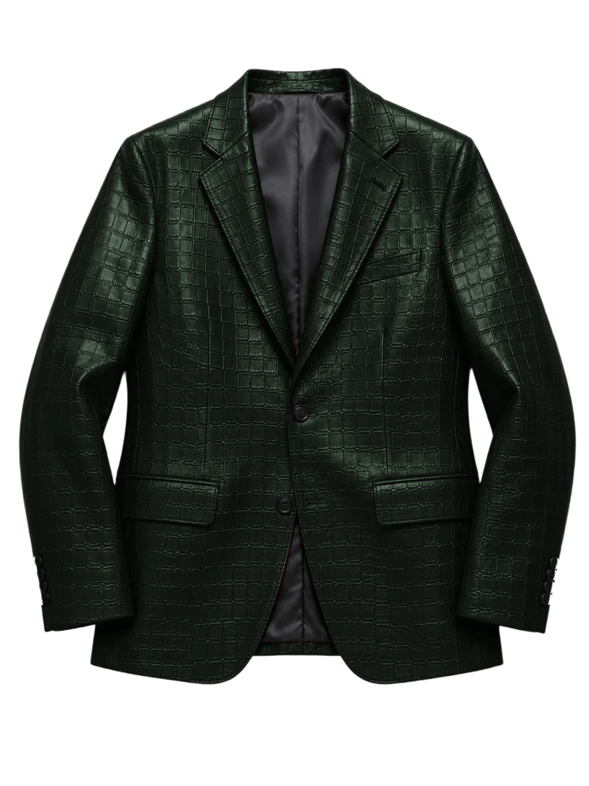 Blazer homme simili cuir crocodile à 2 boutons – CLEVI Paris