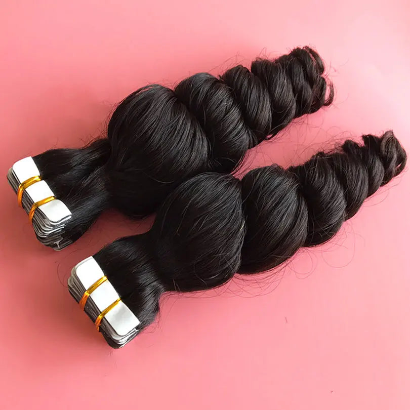 Extensions Tape In Loose Wave Remy Hair 40 Pièces – CLEVI Paris