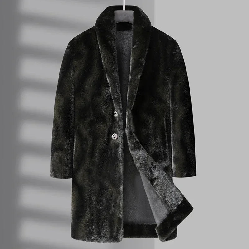 Manteau long homme aspect fourrure – CLEVI Paris