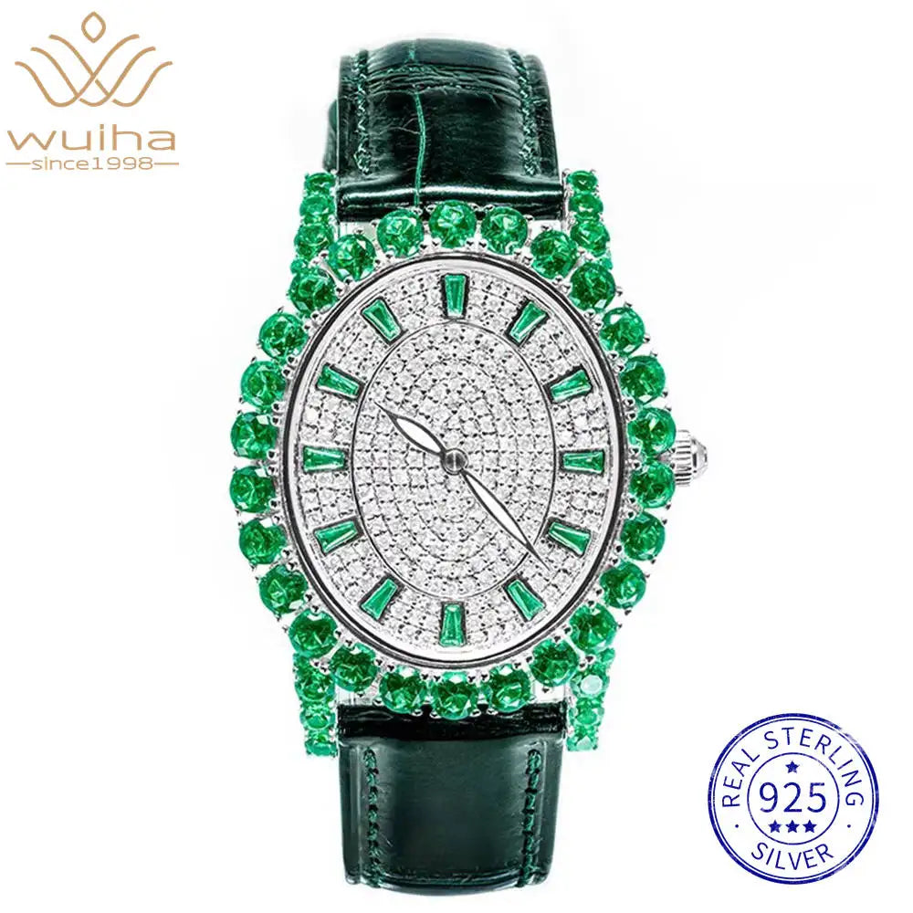 Montre Femme Émeraude Saphir Argent 925 Vintage – CLEVI Paris