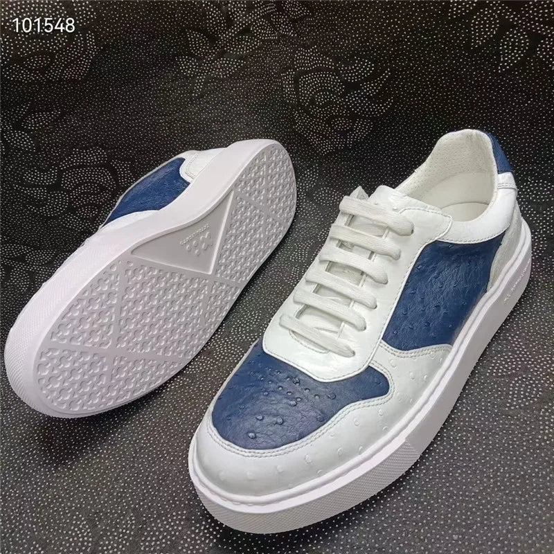Sneakers Cuir Autruche Véritable Homme Lacets – CLEVI Paris