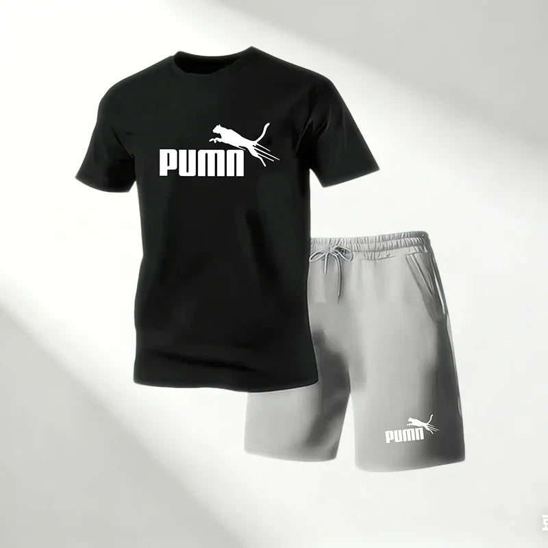 Lot de 2 Ensembles Homme T-Shirt Col Rond + Short Sport Séchage Rapide – CLEVI Paris
