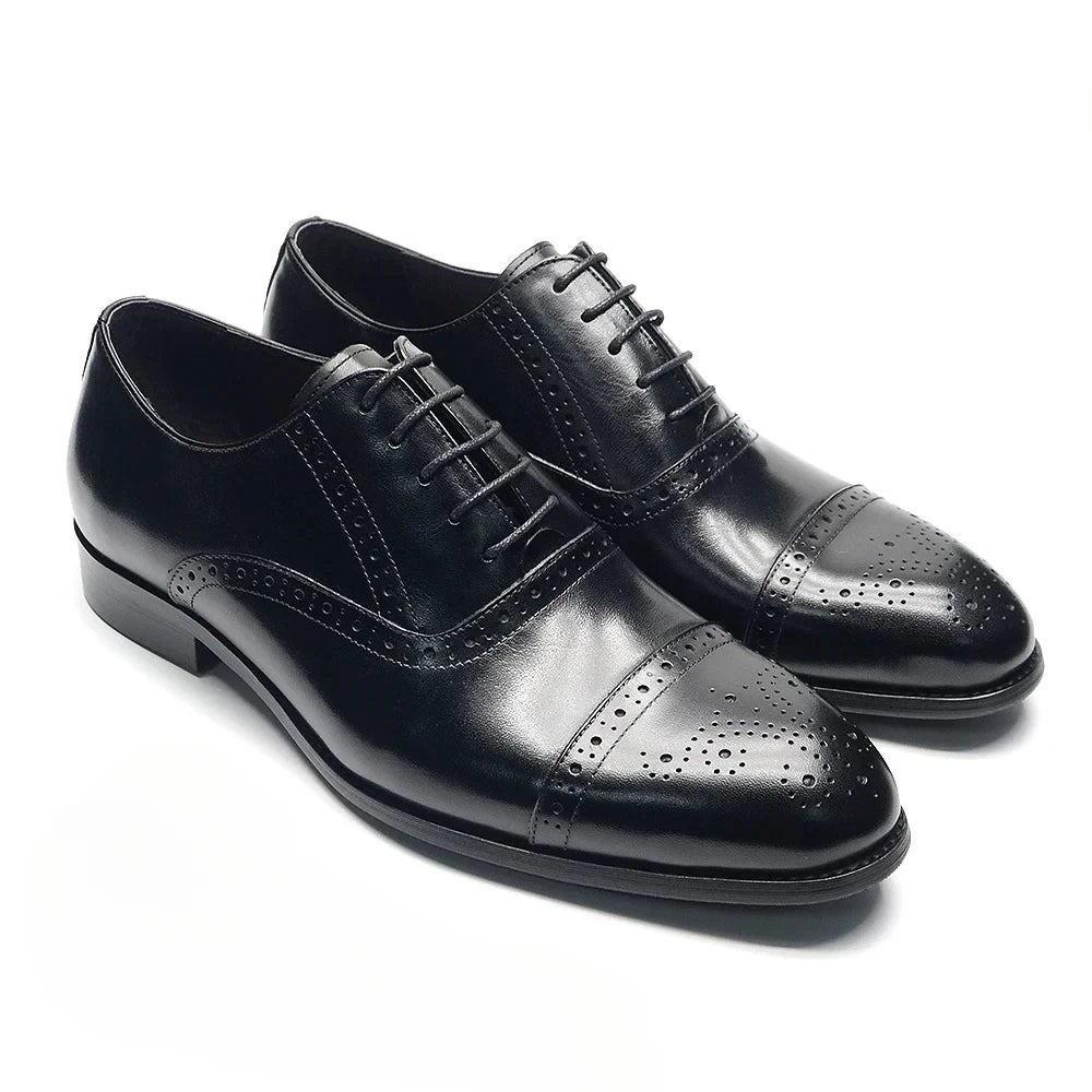 Oxford brogue homme en cuir à lacets – CLEVI Paris