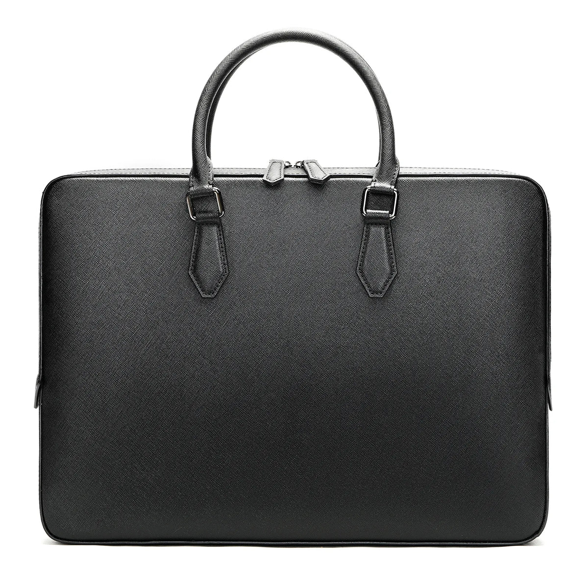 Serviette Homme Cuir Vache Motif Croisé Minimaliste Laptop – CLEVI Paris