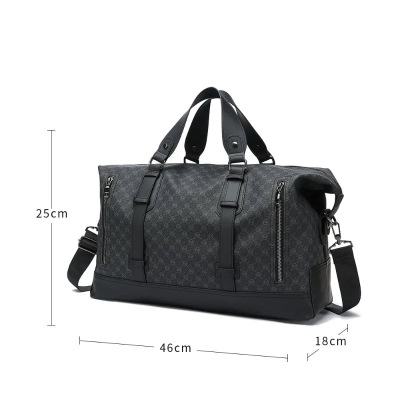 Sac Cabas Homme PVC/PU Motif Lettres Grande Capacité 46x25x18cm – CLEVI Paris