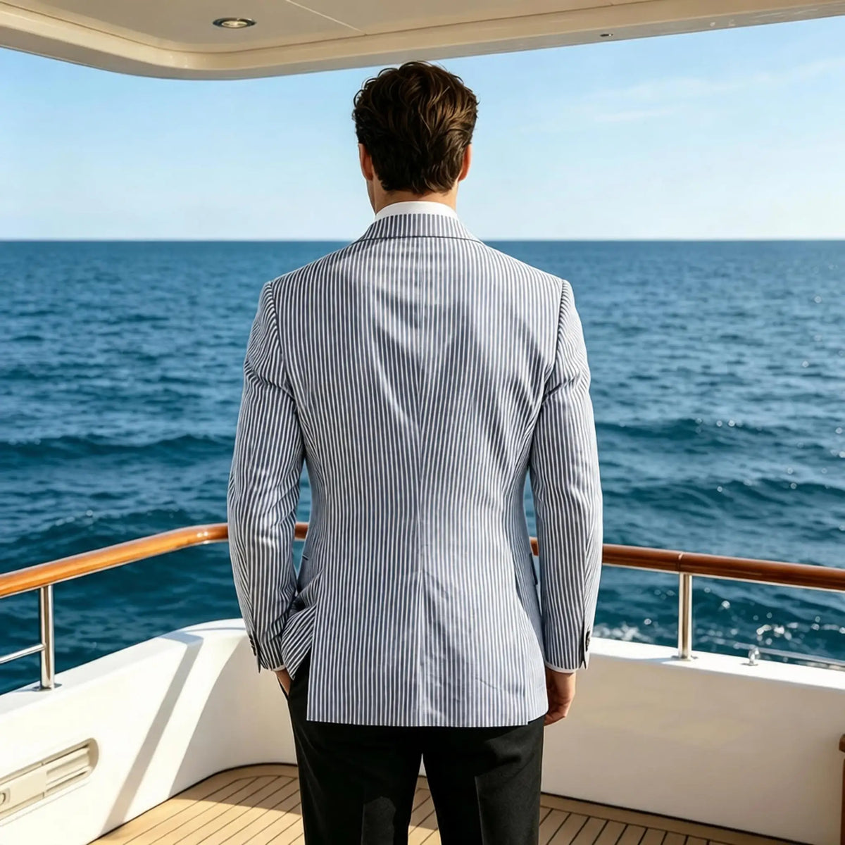 Blazer rayé homme en coton – CLEVI Paris