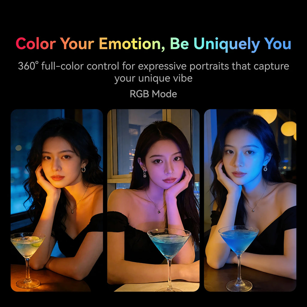 Lampe selfie RGB magnétique TELESIN – CLEVI Paris