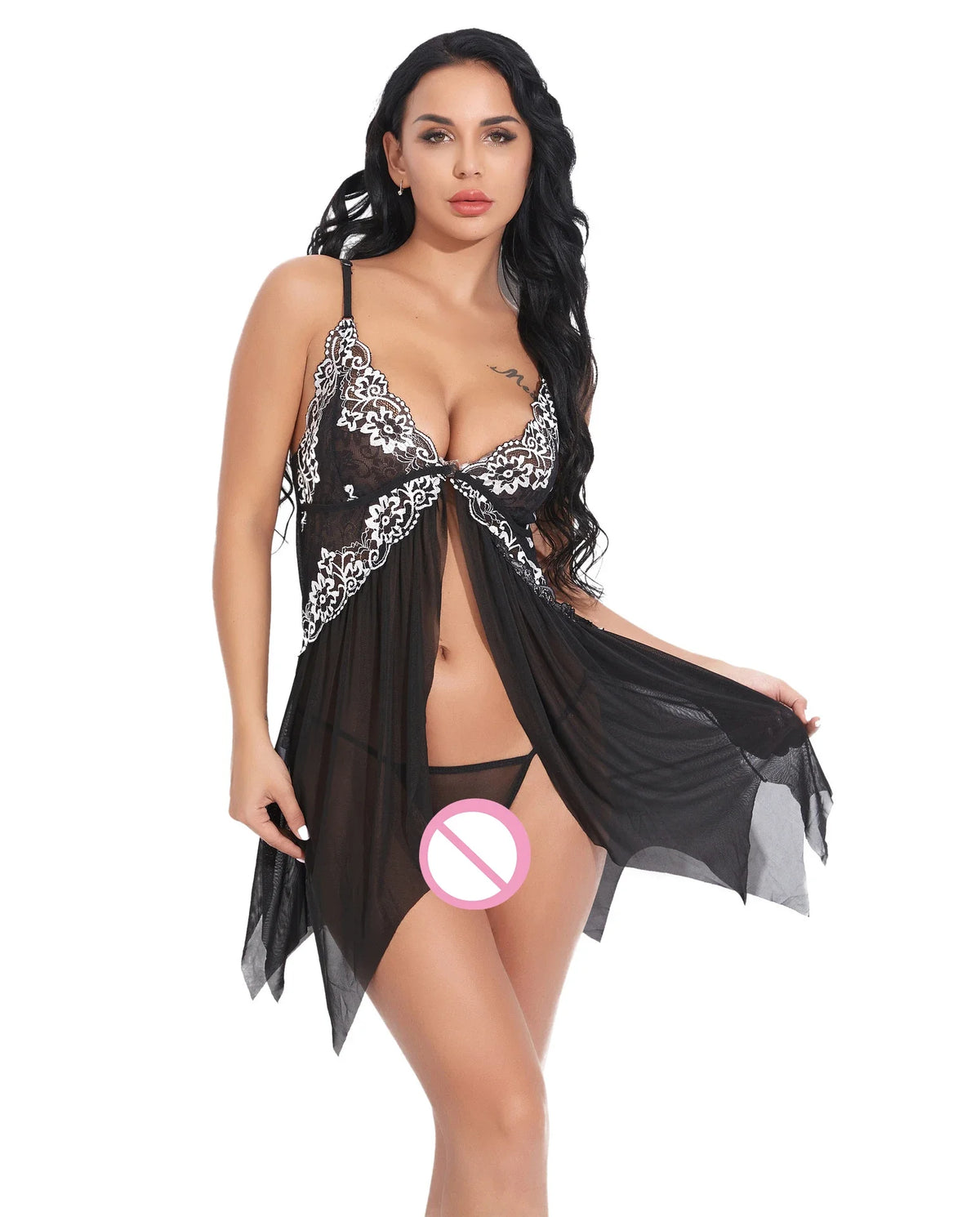 Nuisette Babydoll Dentelle Mesh Transparent Sexy Femme Lingerie de Nuit 12 Coloris S-XL – CLEVI Paris