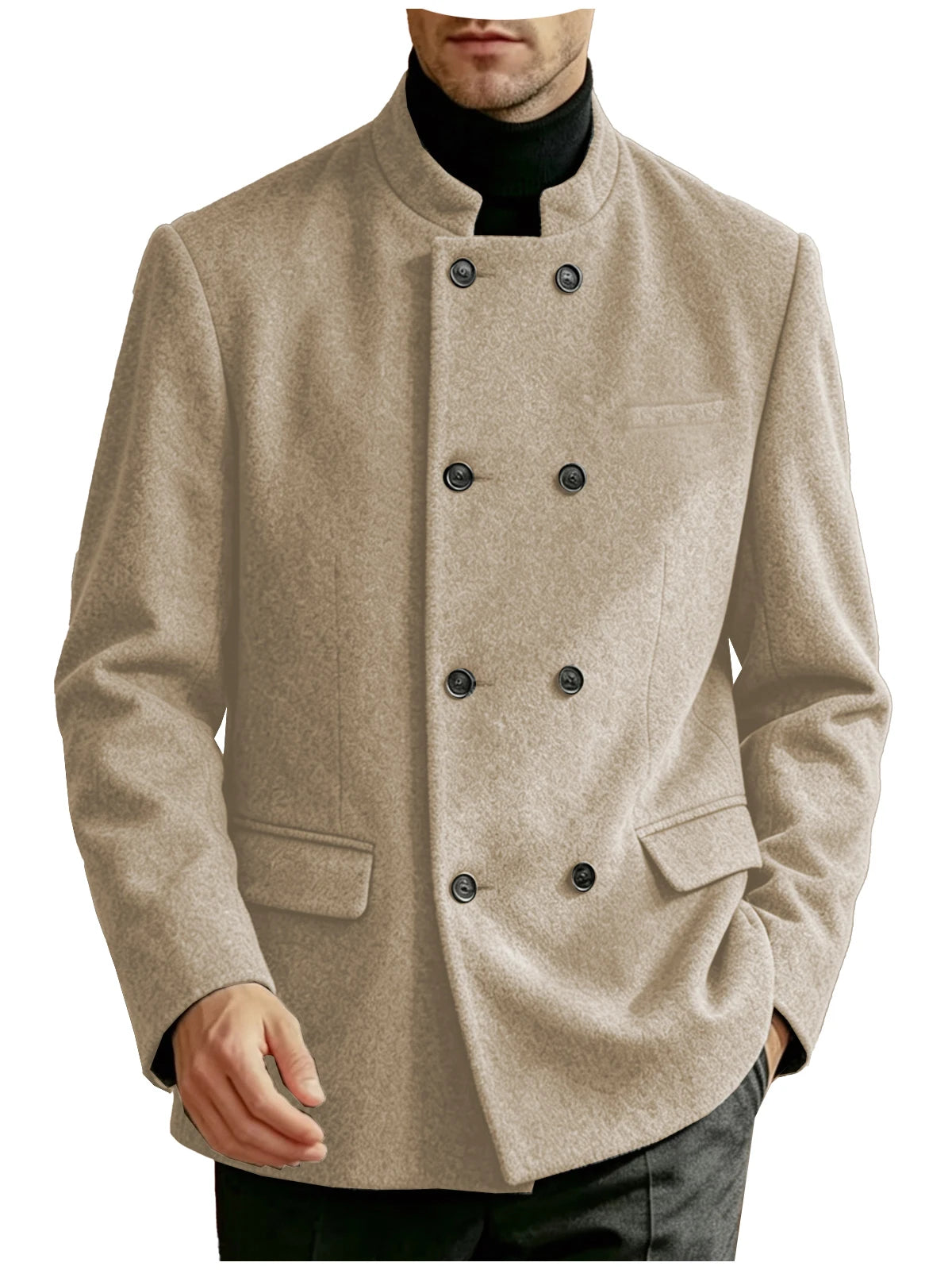 Veste homme à col montant et double boutonnage – CLEVI Paris
