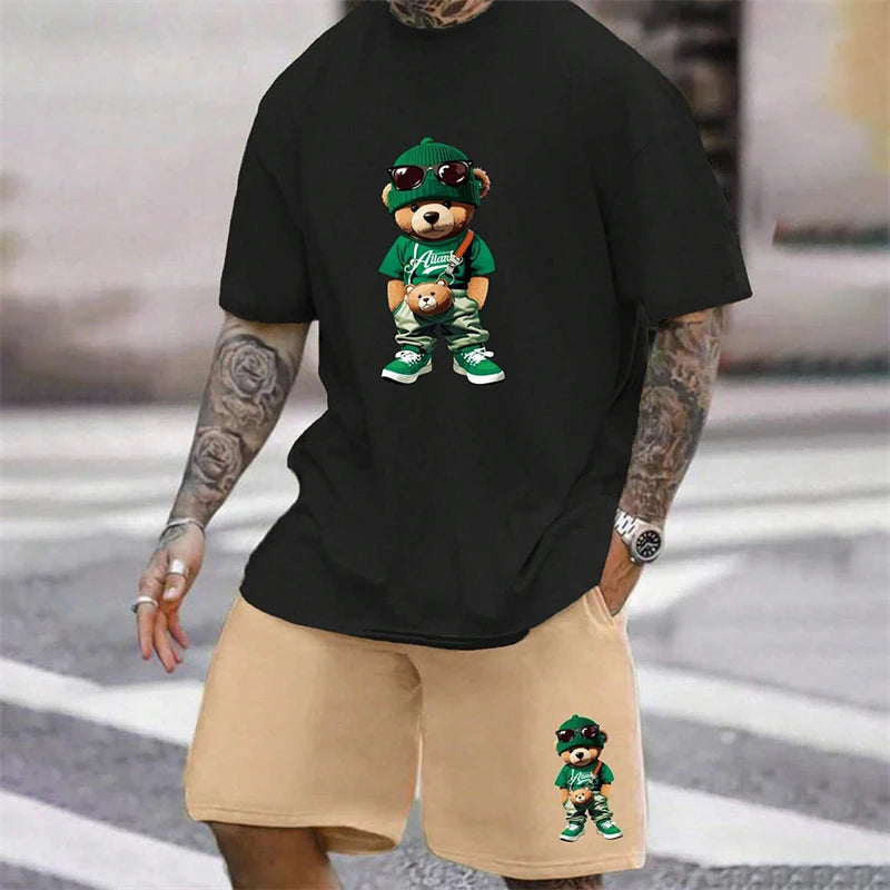 Ensemble homme t-shirt imprimé et short ample – CLEVI Paris