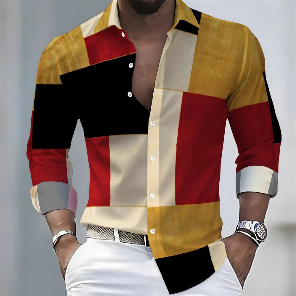 Chemise rayée homme manches longues – CLEVI Paris