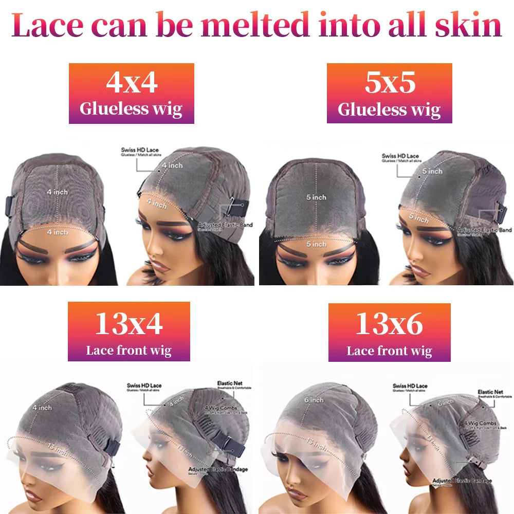 Perruque Lisse Cheveux Humains Remy HD Lace 4x4 5x5 13x4 – CLEVI Paris