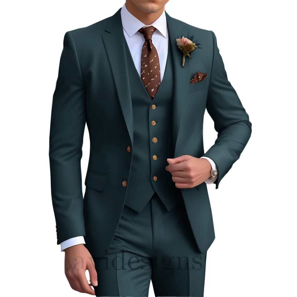 Costume homme 3 pièces, coupe droite plissée – CLEVI Paris