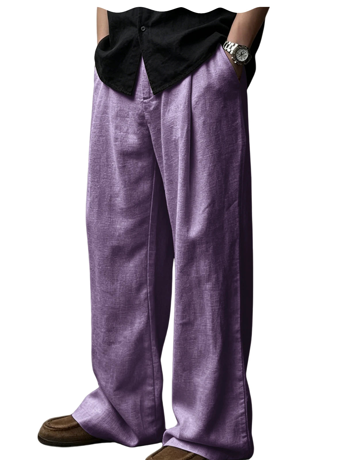 Pantalon en lin coupe ample – CLEVI Paris