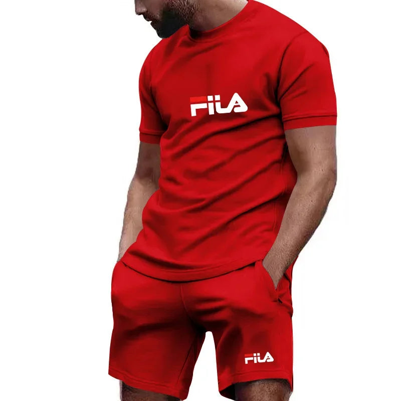 Ensemble Homme Jogging Outdoor T-Shirt Séchage Rapide + Short Sport Poches – CLEVI Paris