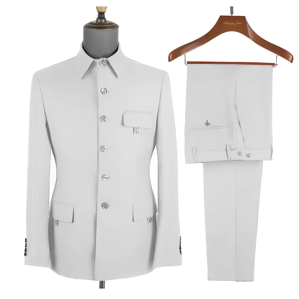 Costume homme 2 pièces, col montant – CLEVI Paris