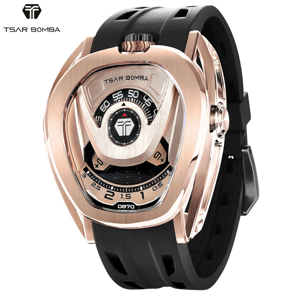 TSAR BOMBA TB8213A Montre Homme Automatique Miyota Saphir Fibre Carbone 100M – CLEVI Paris