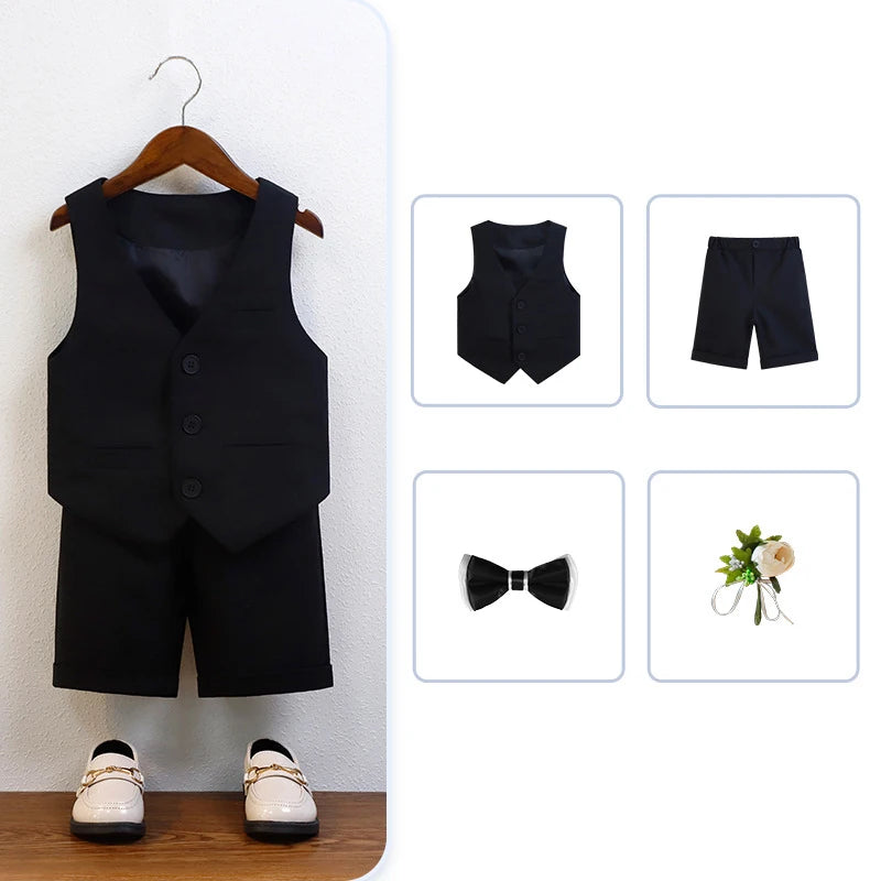 Costume été garçon, ensembles gilet et short – CLEVI Paris