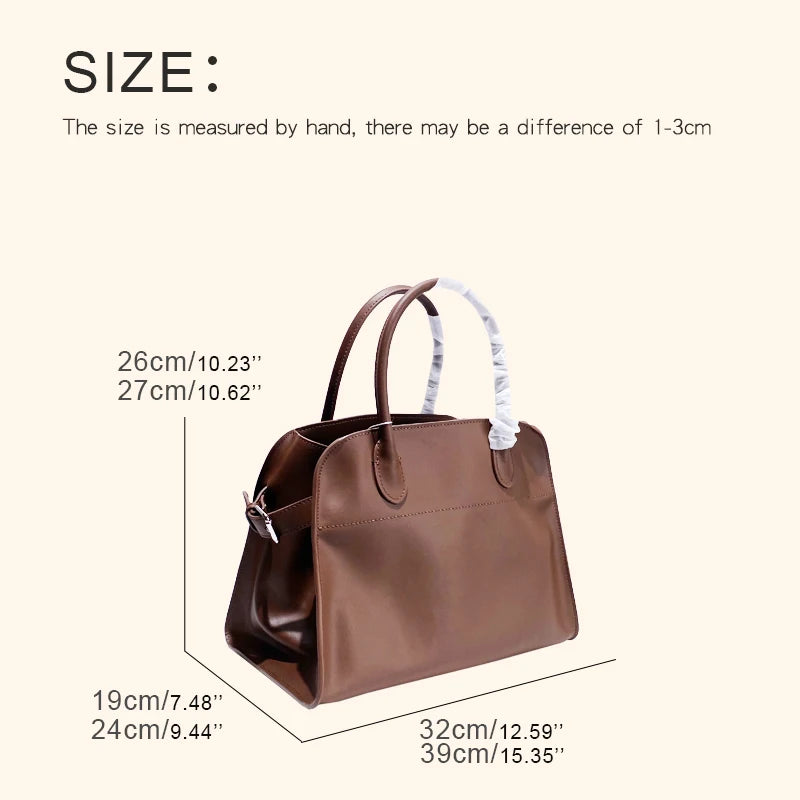 Tote Bag Cuir Vache Pleine Fleur Femme 2 Tailles Classique – CLEVI Paris
