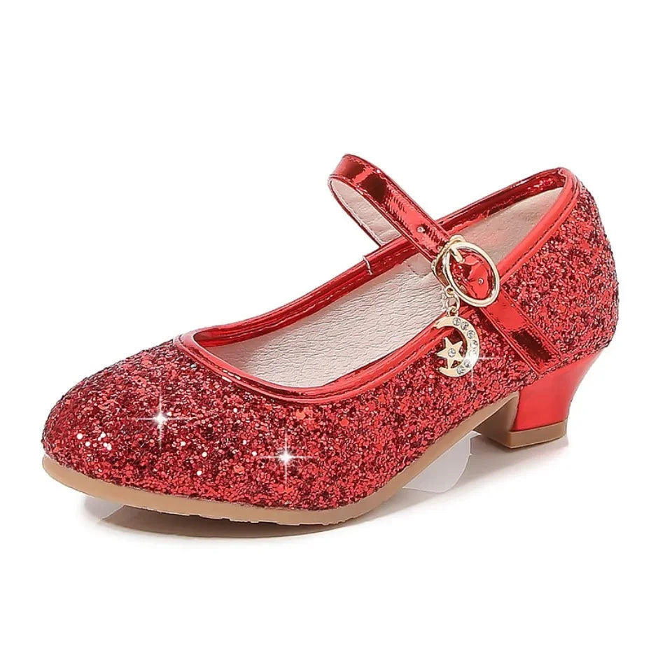 Sandales fille à talons et paillettes – CLEVI Paris